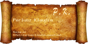 Perlusz Klaudia névjegykártya